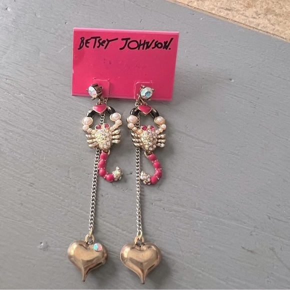 Betsey Johnson Jewelry - Betsey Johnson Scorpion Heart Earrings NEW